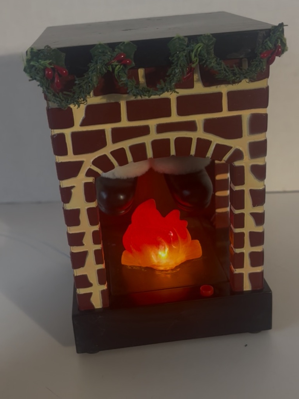 Gemmy Fireplace Santa Works Moves Legs & Talks Battery Operated